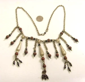 Collar Vintag Turkmen Tribal Palo de Rosa Danza del Vientre Festival Renacimiento 50837 - Imagen 1 de 6