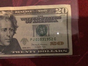 $20 Dollar Bill Birthday Anniversary Note (PJ01031952) January 3, 1952 - Picture 1 of 2