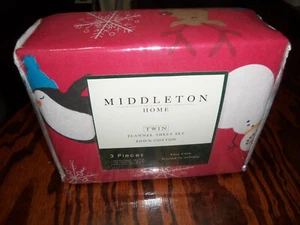 Middleton Home Winter Christmas Style Flanel Sheet Set  - Picture 1 of 2