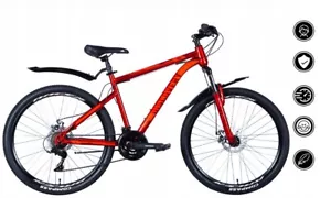 Mountainbike Fahrrad 26 Zoll MTB RAHMEN 18" SCHEIBENBREMSEN 21 GANG 26" Rot - Bild 1 von 6