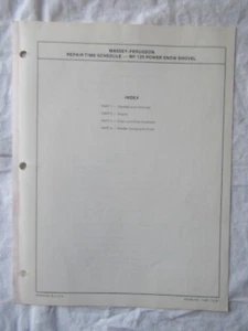 Pala de nieve eléctrica Massey-Ferguson MF 120 manual de programación de tiempo de reparación - Imagen 1 de 3