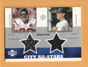 Camiseta deportiva doble Craig Biggio Jabar Gaffney 2002-03 UD SuperStars City All-Stars 8P - Imagen 1 de 2