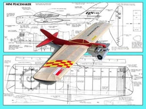 Model Airplane Plans (UC): Mini-Peacemaker 28" Stunt for .09-.15 Engines - Picture 1 of 4