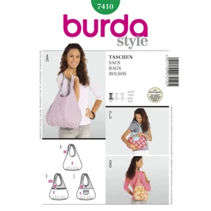 BURDA 7410 SHOULDER BAGS HANDBAGS Sewing Pattern 3 Different Styles Skill: EASY - Picture 1 of 7