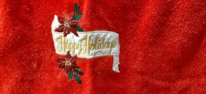 Asciugamano Vintage Rosso Natale Buone Feste Ospite Piccolo Asciugamano Bagno 41"x22" - Foto 1 di 6