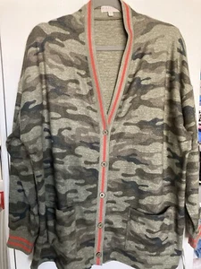 PJ Salvage Women's Loungewear Camo Stripe Top Cardigan Women's  Size M/L - Picture 1 of 8