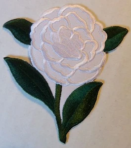 TOPPA CAMELIA BIANCA - toppa gilet - toppa fiori ricamata nuova - Foto 1 di 1