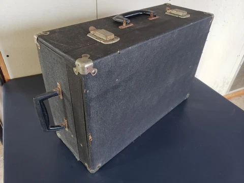 Antique Suitcase Case Box Trunk Salesman Briefcase 20x13x8 Cover