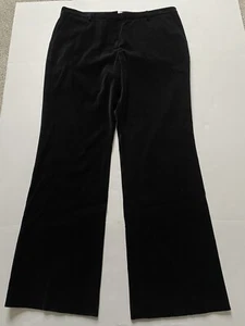 Calvin Klein Pants Women's 14 Black Velour Velvet Wide Leg Flared - Picture 1 of 6