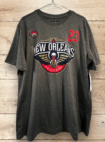 New Orleans Pelicans #23 Anthony Davis NBA Short-Sleeve Gray T-Shirt - Sz. Large Cover