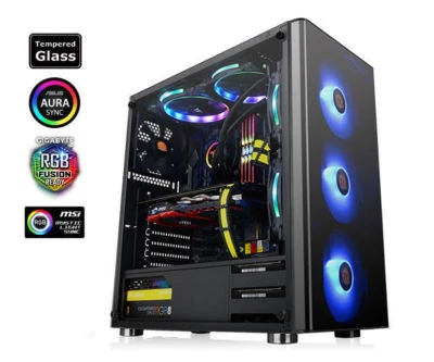 Thermaltake V200 TG (Tempered Glass) RGB Mid Tower Case, CA-1K8-00M1WN-03 - Image 1 of 4