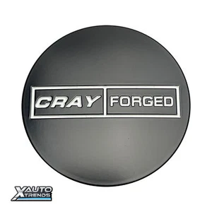Cray Wheel Center Cap Matte Black w/ White Letters CCCRAYFMB - Picture 1 of 3