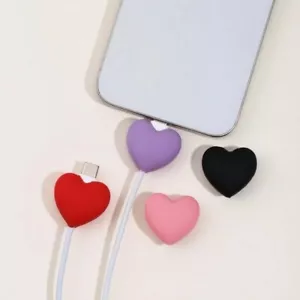 BUY 3 GET 1 FREE CARTOON HEART USB DATA CORD CHARGER CABLE PROTECTOR UK SELLER - Picture 1 of 25