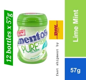 Mentos Pure Fresh Lime Mint Flavour Chewing Gum 12 bottles x 57gram -DHL Express - Bild 1 von 6
