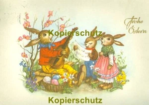 color Künstler AK Frohe Ostern, Hasen, musizierend, 1960 - Bild 1 von 1