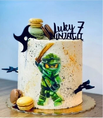 Ninjago Tortenaufleger Set  Tortenbild Esspapier Tortendeko Opt. Tortenstecker - Bild 1 von 4