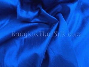 Royal Blue Faux Silk Dupioni Fabric Material BRIDESMAID DRESS DRAPE BLOUSE SKIRT - Picture 1 of 3