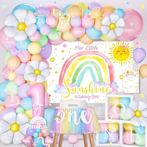 1St Birthday Decorations Girl, 146Pcs First Birthday Decorations for Girl, Ballo - Picture 1 of 7