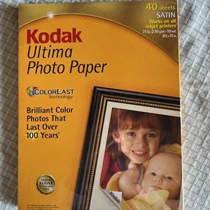 40 Sheets Satin Picture Paper 8.5” X 11" 71 Pound Weight New Sealed - Picture 1 of 2