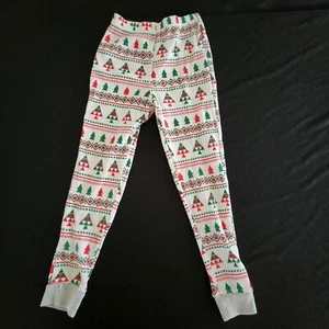 Nordstrom Brand White Thermal Christmas Pajama Bottoms Kids Sz 6  - Picture 1 of 4