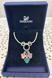 Genuine Swarovski Disney Mickey Mouse Crystal Rhodium Plated Necklace Preloved - Picture 1 of 5