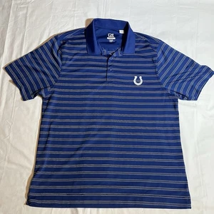 Cutter Buck Shirt Mens L Blue Indianapolis Colts Polo Short Sleeve Poly - Picture 1 of 7