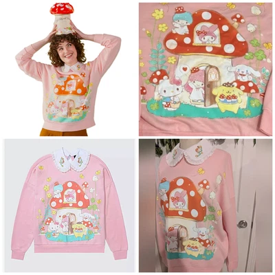 Hello Kitty & Friends Sanrio 刺绣领运动衫 S 盒午餐独家 — 第 1/4 张图片