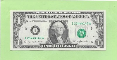 1977 ..UNCIRC $1  I 2344 4147 A  .... 1977  $1  I-A    NICE NOTE        FRN - Image 1 of 2