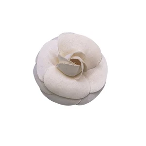 Authentic Chanel Vintage White Fabric Flower Camelia Camellia Brooch Pin - Picture 1 of 5