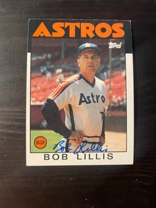 1986 Topps #561 Bob Lillis Houston Astros cartolina firmata autografata - Foto 1 di 1
