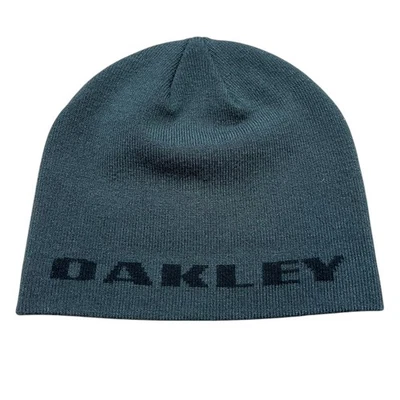 Vintage Oakley Black Beanie Hat Big Spellout Logo - Image 1 of 4
