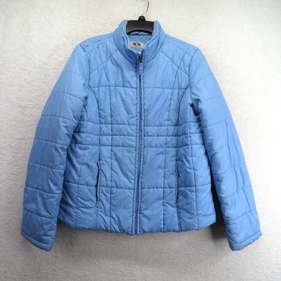 Athletic Works Jacket Womens Large Blue Quilted Puffer Full Zip Lightweight - Image 1 of 4