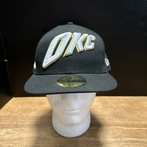 New Oklahoma City Thunder City Series Fitted New Era Hat Cap 59fifty Black 7 5/8 - Picture 1 of 8