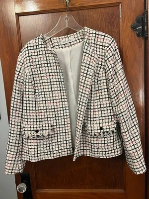 Kasper Blazer Jacket Womens Size 18 Multicolor Tweed Front Pockets Casual Career - Image 1 of 4