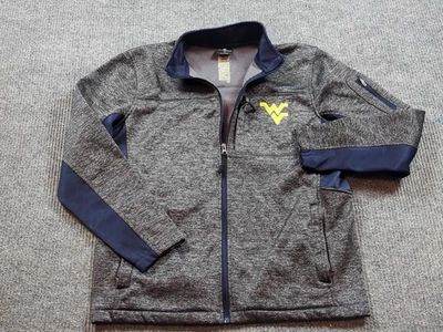Chaqueta West Virginia Mountaineers Para Hombre Gris Medio Azul Cremallera Completa WVU Foto 1 de 4