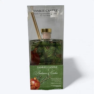 Yankee Candle Balsam & Cedar Diffuser 3oz Scented Oil 12 Reeds Holiday Christmas - Image 1 of 4