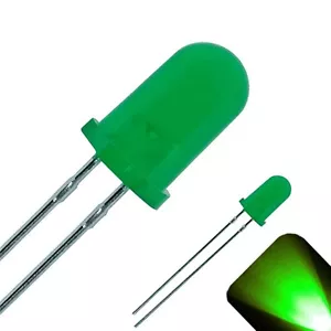 100 x LED 5 mm rein grün diffus ultrahell rund Top LEDs Licht T1 3/4 Modell - Bild 1 von 3