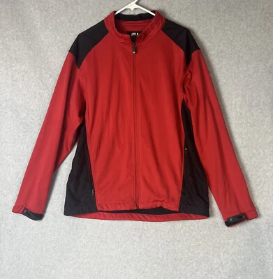 Jaqueta de golfe FootJoy FJ masculina grande Dryjoys corta-vento pista zíper completo vermelha/preta - Imagem 1 de 4