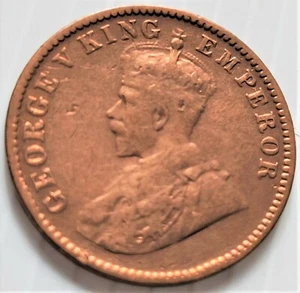 British India, 1/4 Anna, George V 1929, CALCUTTA Mint, XF Cu (B-706) - Picture 1 of 2