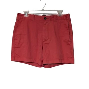J. Crew Coral Red 5" Inseam Flat Front Shorts Summer Essential Size 31 - Picture 1 of 7
