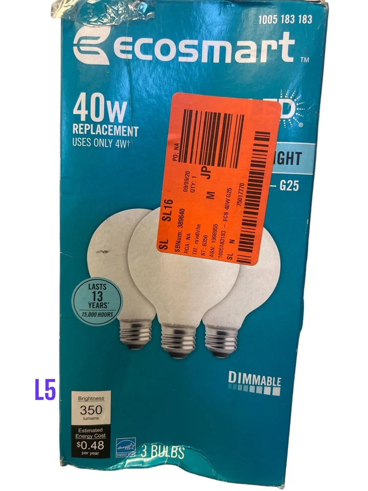 (3) Pack 40-Watt Equivalent G25 Globe Dimmable Frosted Glass Filament LED 💡 - Image 1 of 1