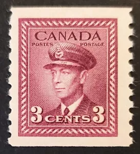 Stamps Canada Mint: #266 3c rose violet Geo. Vl War Issue single coil VF MNH - Picture 1 of 1