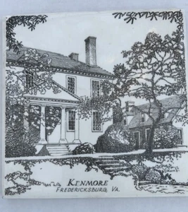 Kenmore Fredericksburg, Va Vintage Ceramic Tile Trivet 6" x 6" - Picture 1 of 3