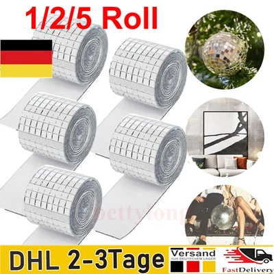 3-10 Rolle Selbstklebend Glas Mini Quadrat Spiegel Mosaik Fliesen DIY Badezimmer - Bild 1 von 4