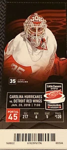 Boleto de la NHL Hurricanes v Red Wings 2018 con Jimmy Howard - Imagen 1 de 1
