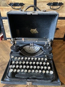 Vintage Underwood Standard tragbare Schreibmaschine im Reisekoffer - schwarz - Bild 1 von 24