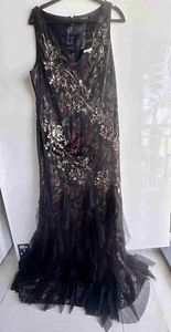 NWT $425 Lauren Ralph Lauren women'S gown 6, 12 16 BEAD OVERLAY TULLE RUFFLES - Picture 1 of 8
