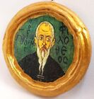 Saint Philotheus Philotheos Filotheos Miniature Round Byzantine Icon on Wood