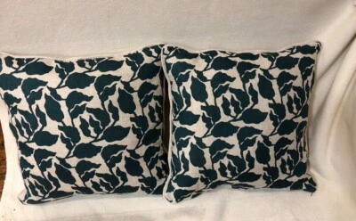 20x20 Walter.G Flores Pacific Blue Linen Studio Craft Pillow - Image 1 of 4