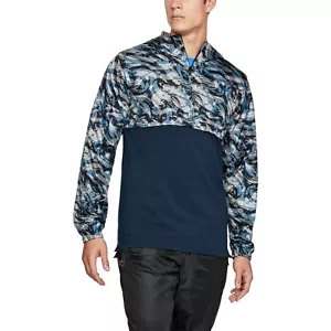 Under Armour Wind Jacket Men's 1/4 Zip Jacket Windbreaker Hoodie L 1311107- 408 - Picture 1 of 8